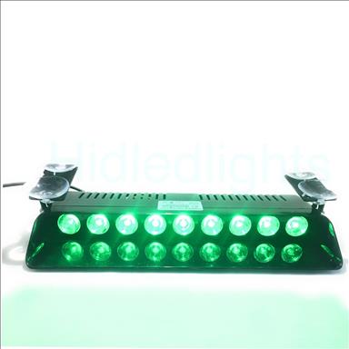 9 LED Dash Green Emergency Volunteer Firefighter Strobe Lights